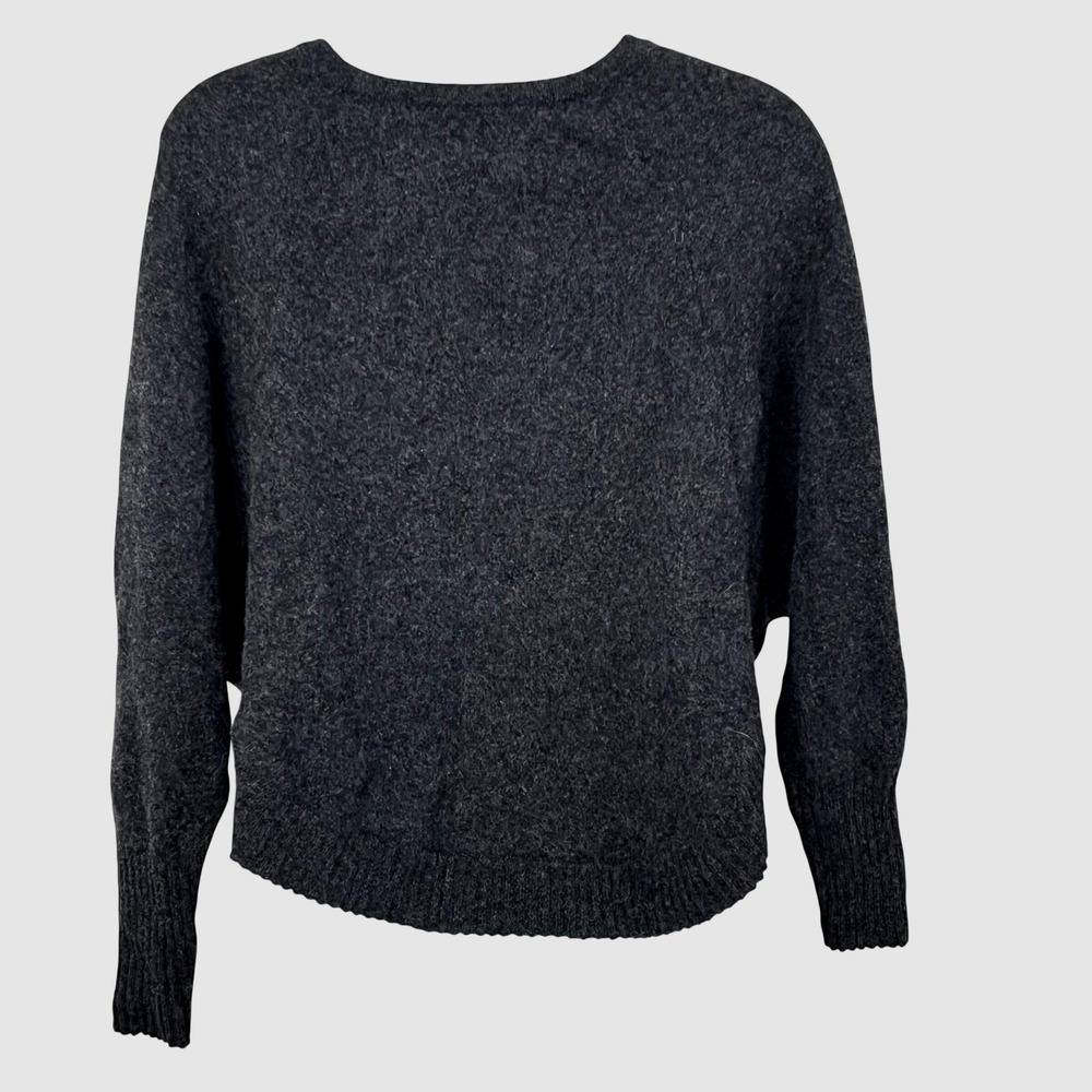 QI‎ cashmere Charcoal Gray Dolman Sleeve Cashmere Sweater Size XS/S - Picture 2 of 4